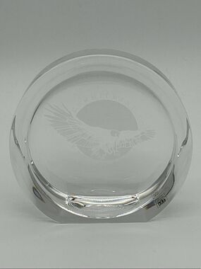 Engraved Crystal Paperweight/Award by Mario Cioni - Made in Italy